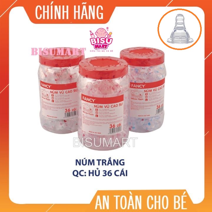 Hộp Núm Vú cổ hẹp Silicone Siêu Mềm FANCY 36 cái
