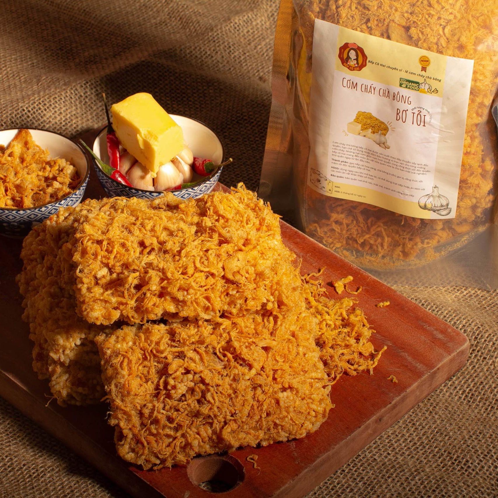 Ăn vặt cơm cháy bơ tỏi Bếp Cô Hai 250gr