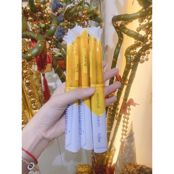 Combo 3 NẾN  may mắn, a. nến thơm, màu vàng