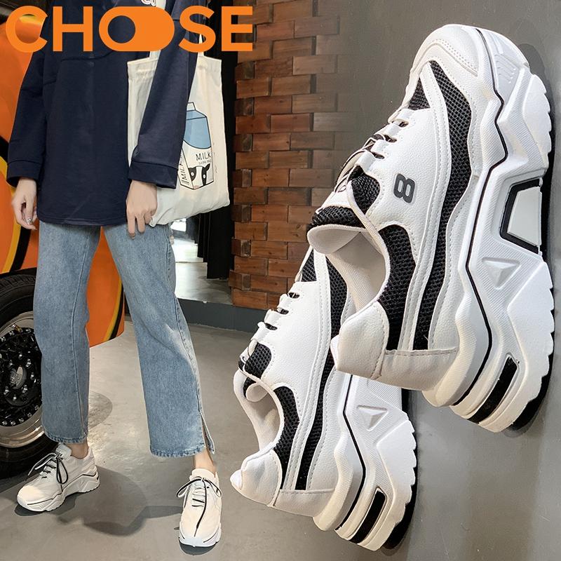 [HCM]Giày Sneaker Nữ Năm 2020 Độn Đế Phong Cách Mới 2908