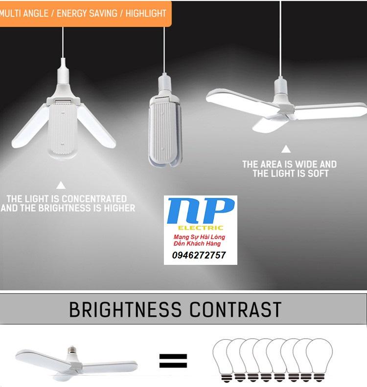 ĐÈN LED SIÊU SÁNG 45W HÌNH 3 CÁNH QUẠT - ĐUI E27