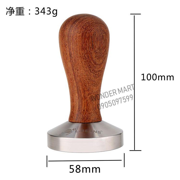 Temper nén cà phê L-BEANS inox thân gỗ cao cấp
