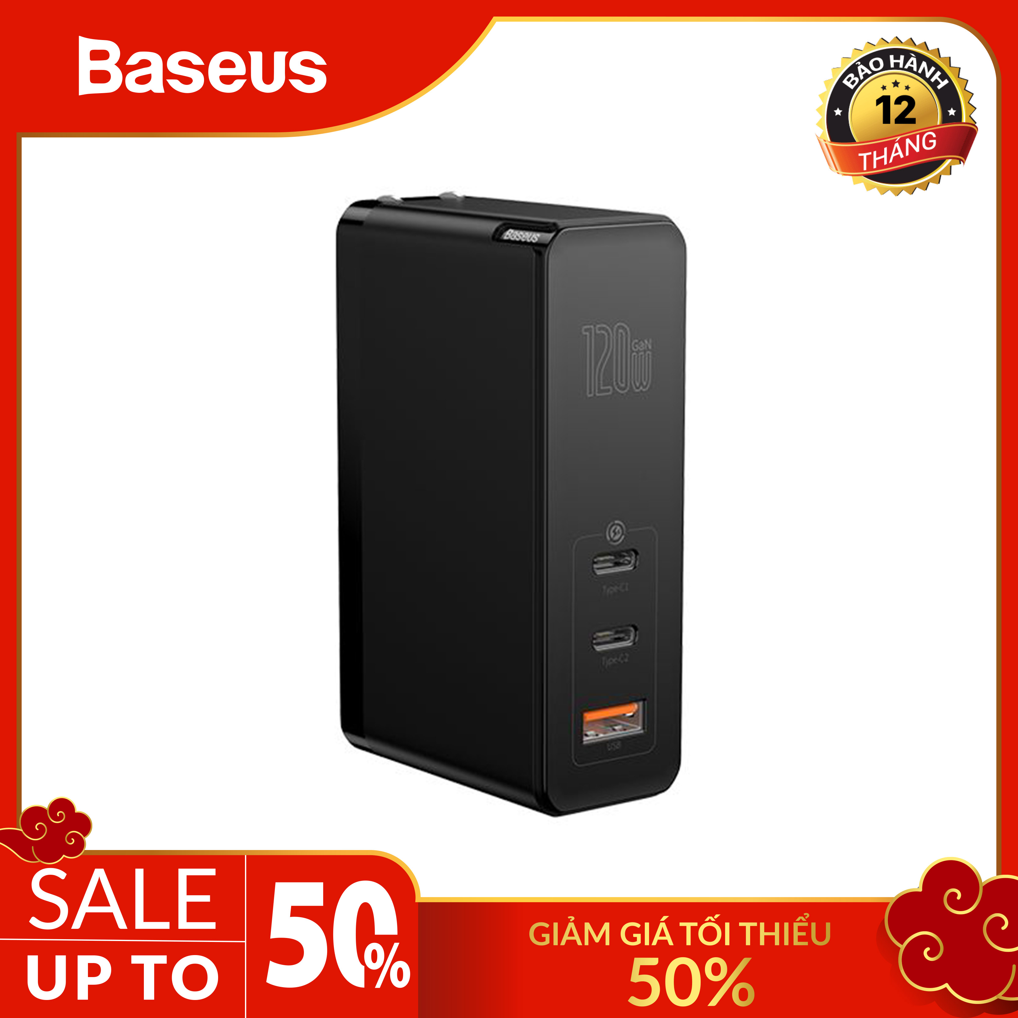 Bộ sạc nhanh 120W Baseus Gan Mini Quick Charger