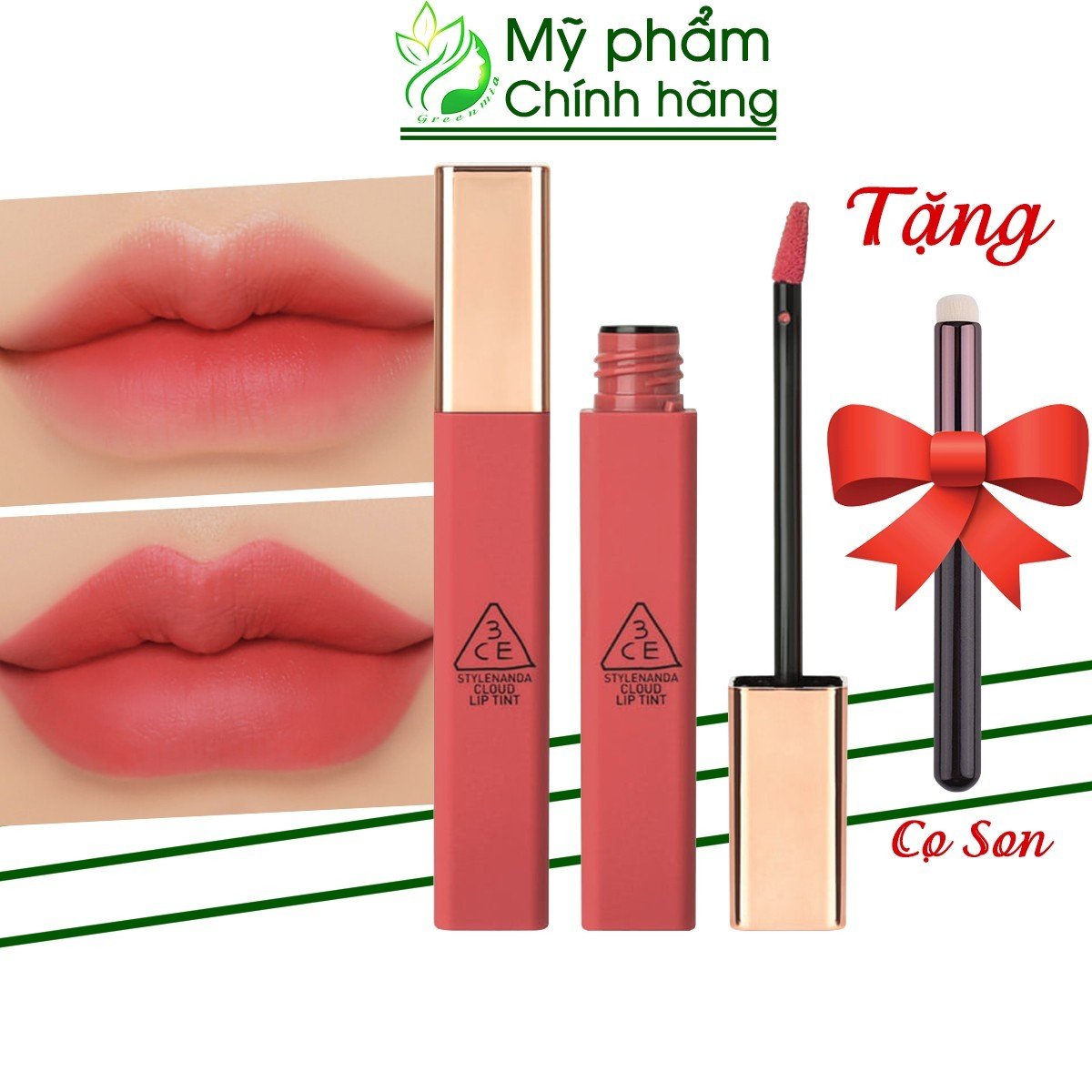 Son Kem Lì 3CE Cloud Lip Tint Blossom Day Màu Hồng Đào Siêu Dễ Thương Phù Hợp Mọi Tông Da