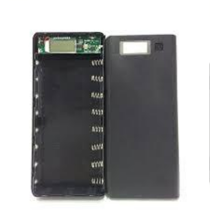 Box sạc dự phòng 8 cell , khung sạc dự phòng ,dùng pin 18650 có LCD hiển thị dòng sạc (Đen, chưa pin)