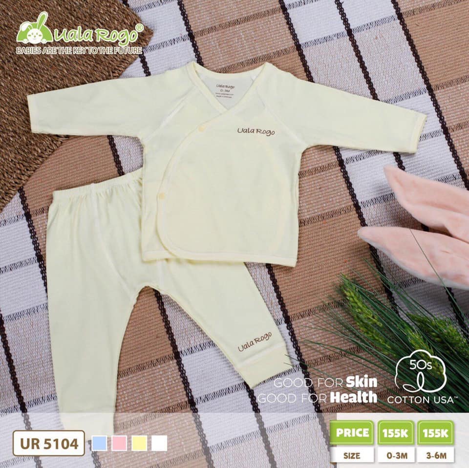 Bộ đồ dài tay cúc cài chéo cho bé - Uala 5104