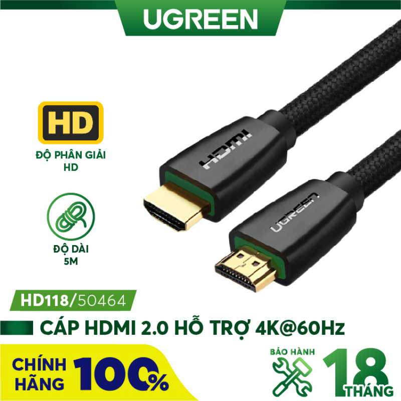 Bảng giá Cáp HDMI 2.0 hỗ trợ 3D 4K dài từ 1-15m UGREEN HD118 - Hãng phân phối chính thức Phong Vũ