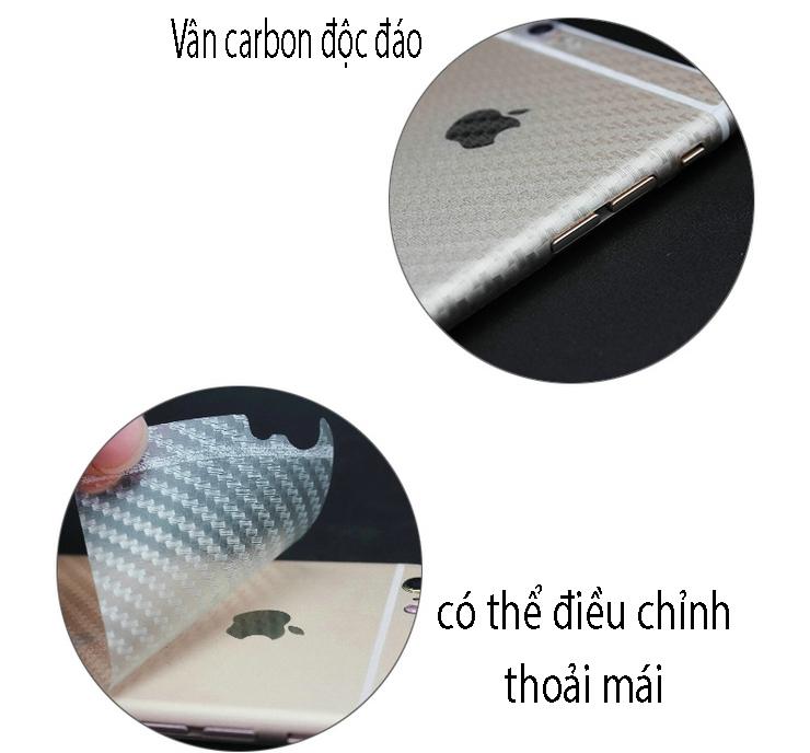Combo 3 miếng dán cacbon mặt lưng chống vân tay dành cho iphone 5/5S