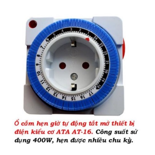 Ổ cắm hẹn giờ tắt mở tự động kiểu cơ 16A
