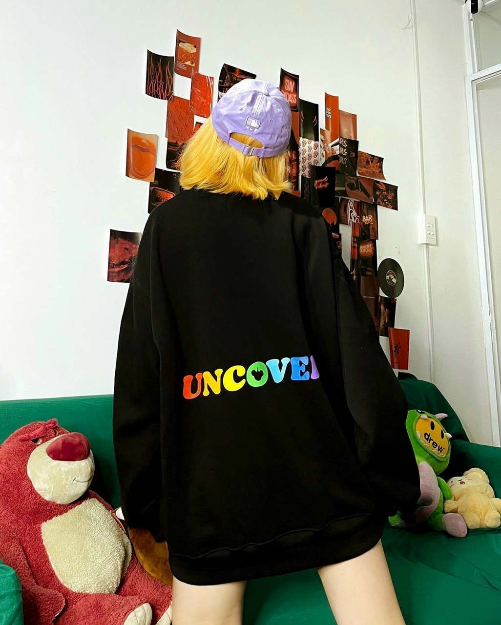Áo sweater nỉ ngoại in chữ form suông cực chất