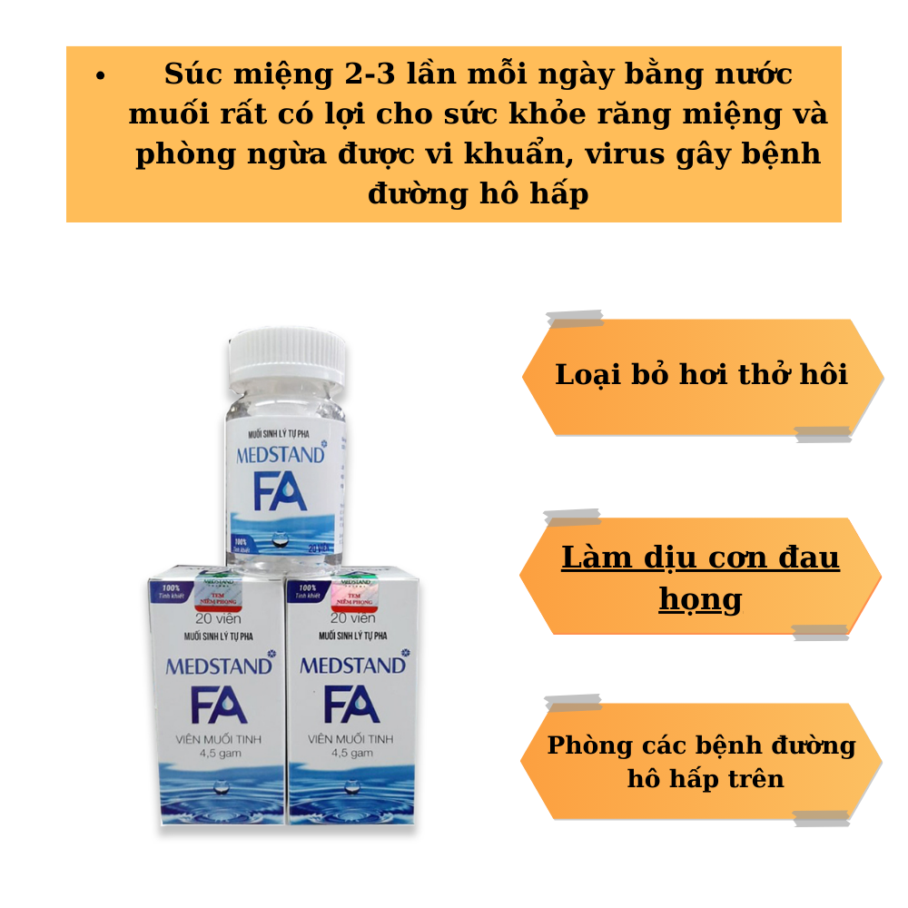 [HCM]viên muối sinh lý tự pha MEDSTAND FA 46G