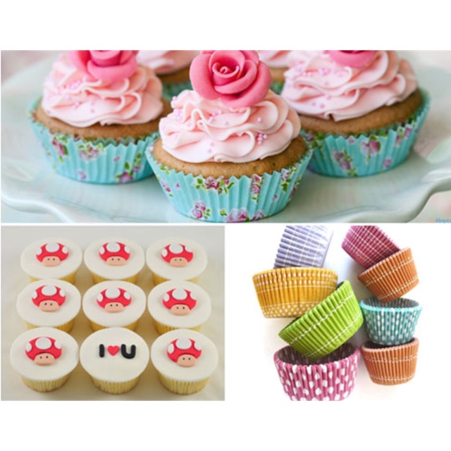 100c Giấy mềm cupcake đấy 5cm