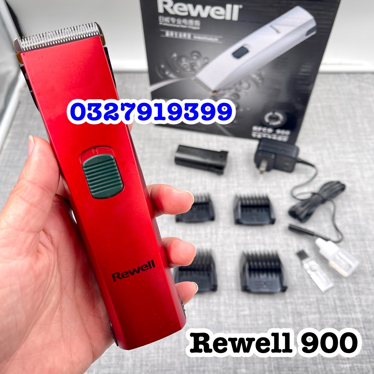 Rewell Professional Hair Trimmer with 2 Batteries Rewell 900 - 8W Power, 4-6 Hours of Use Time, Sharp Blade, Durable Battery, Classy Design