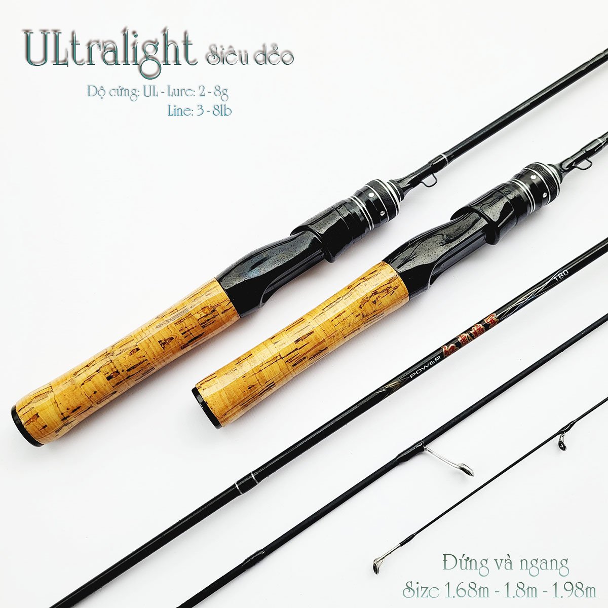 1.68 M - Ultra Light Lure Rod Ul Power 2-6G Weight 3-7Lb Carbon