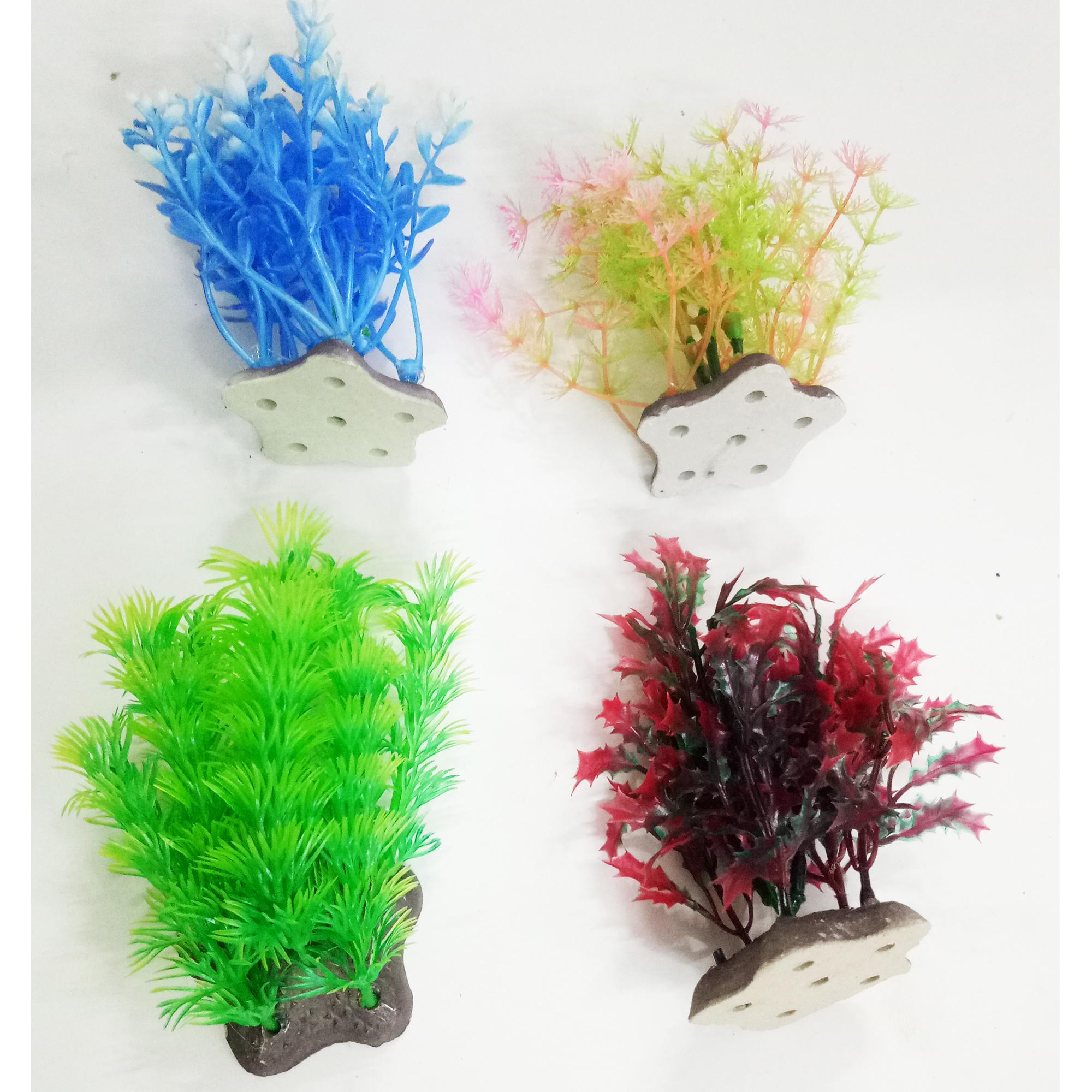 Bộ 4 cây trang trí bể cá size nhỏ - đồ trang trí hồ cá