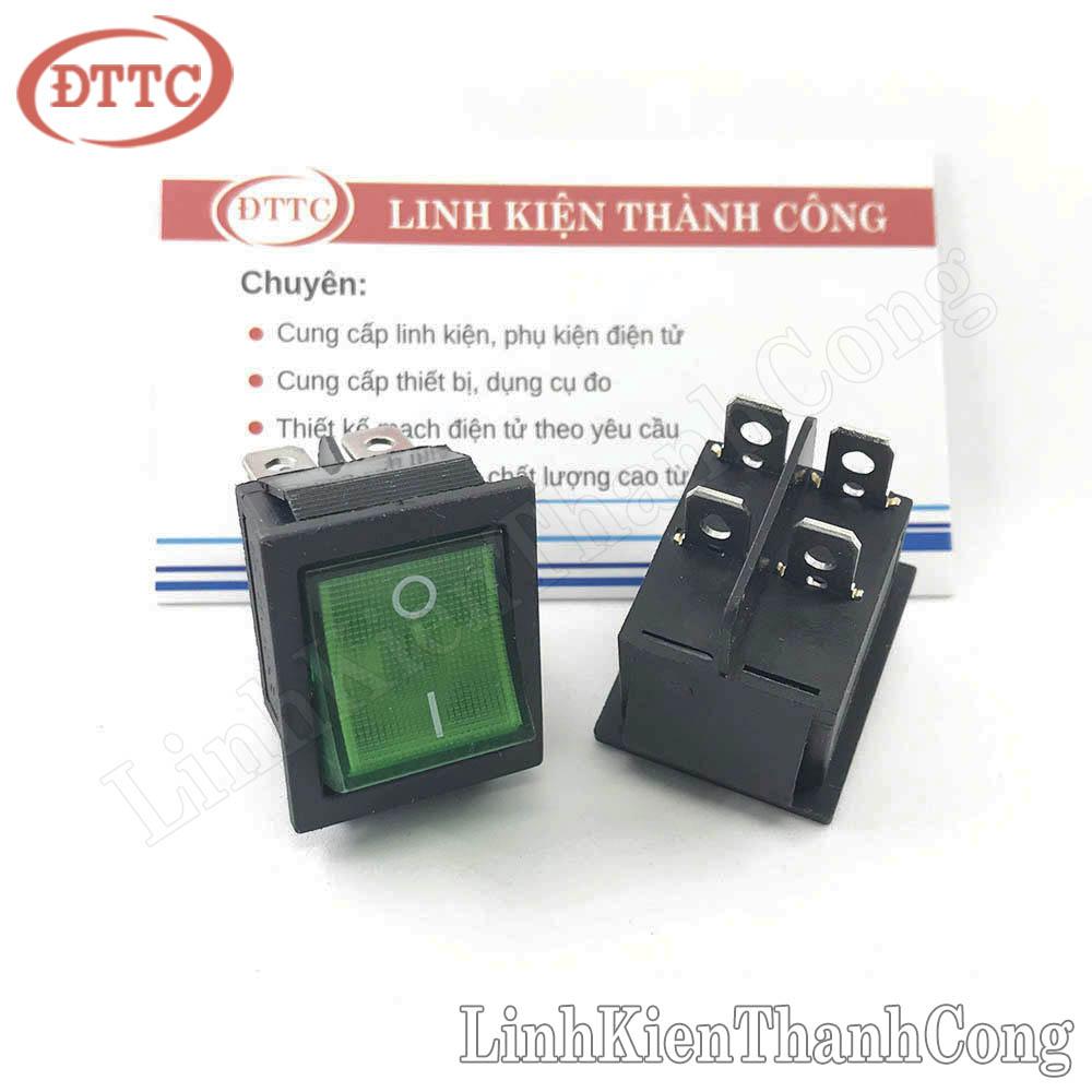Công tắc kcd4 16a/250v 4pin 31x25mm xanh