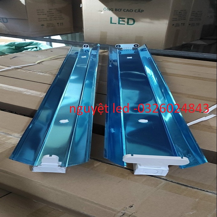 Máng đèn led đôi - Máng đèn phản quang inox có chóa - Máng đèn công nghiệp