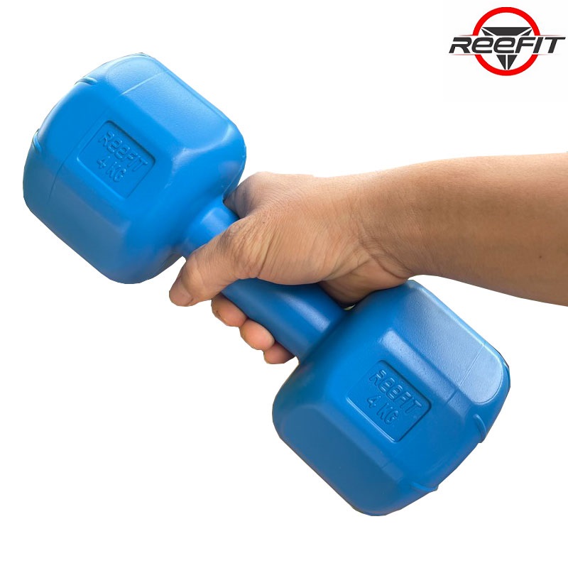 Tạ tay nhựa bát giác 4kg Reefit đã có ruột (1 cái)