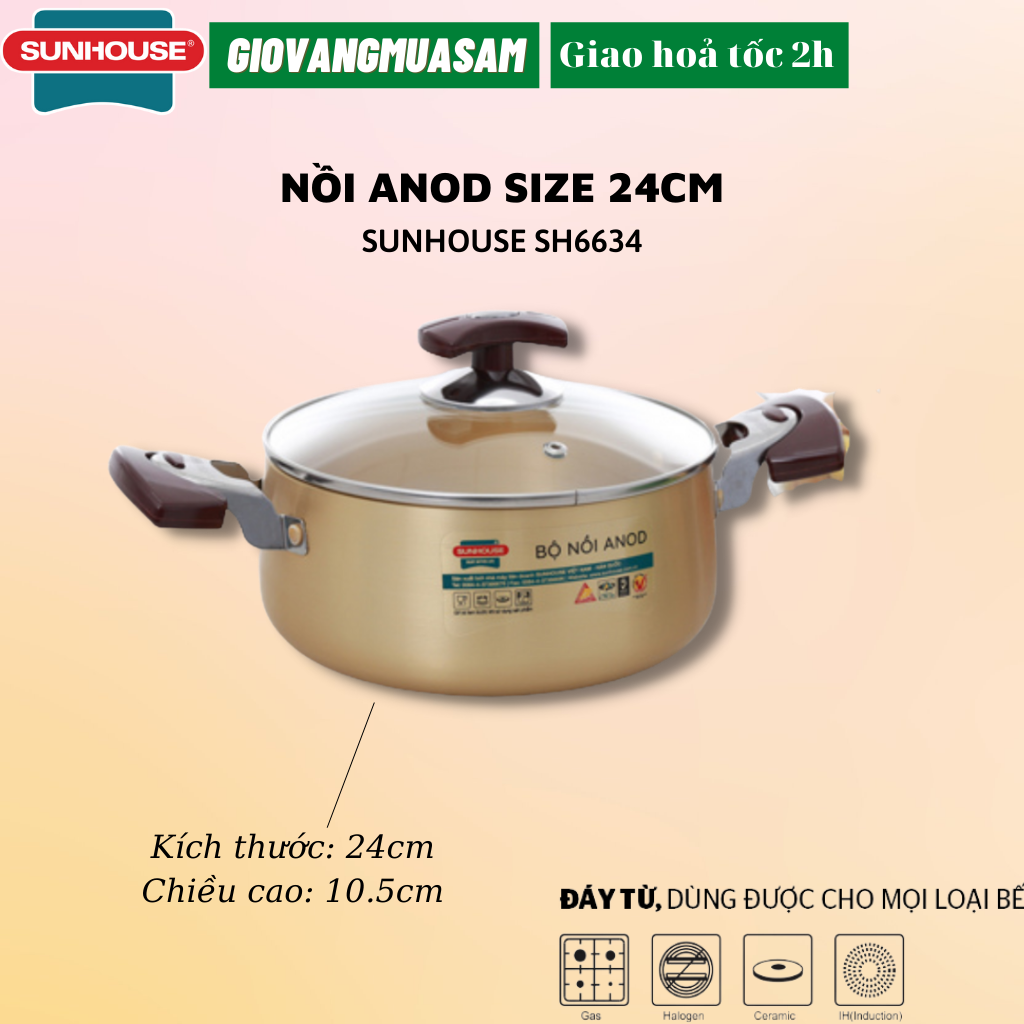 Bộ nồi anod SUNHOUSE SH6634
