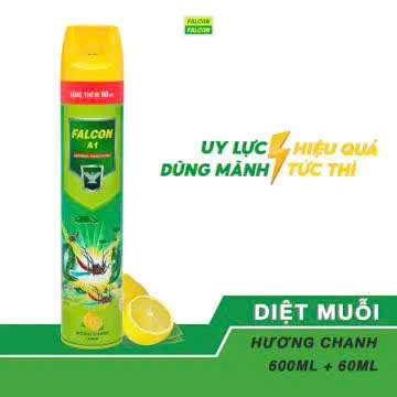 BÌNH XỊT MUỖI FALCON HƯƠNG CHANH 600ml