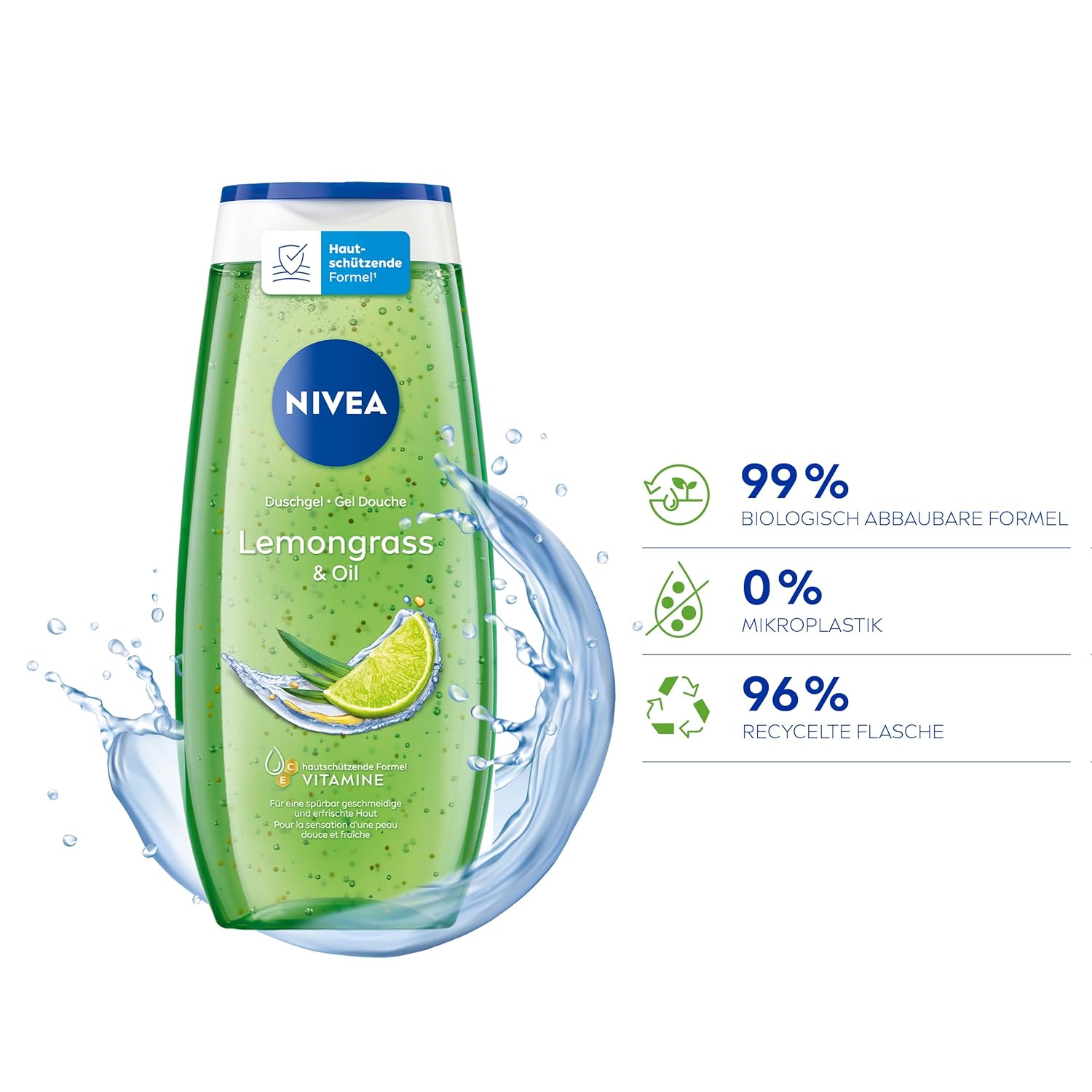 SỮA TẮM NIVEA TẨY DA CHẾT HƯƠNG CHANH SẢ TƯƠI MÁT Lemongrass & Oil.