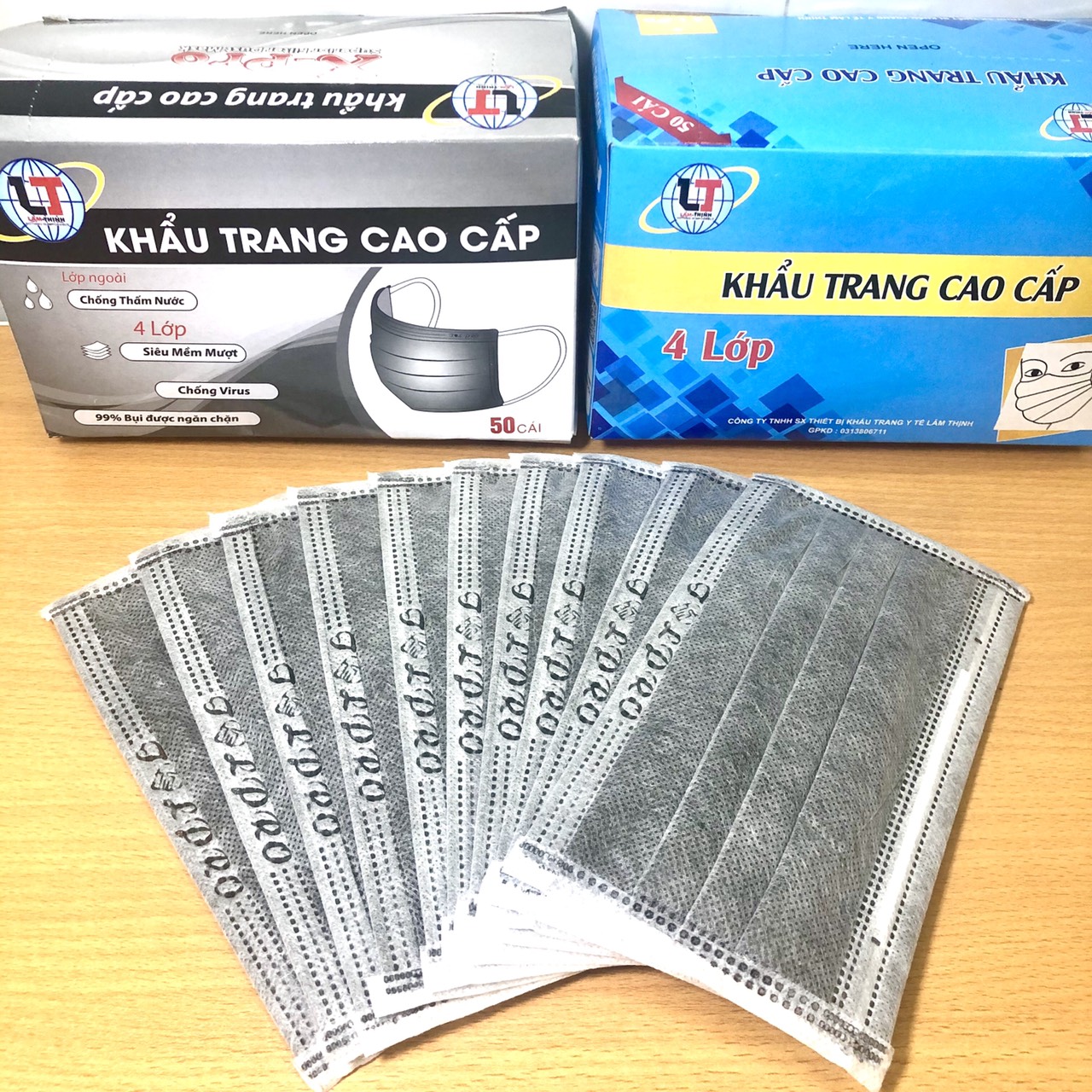 [HCM]HỘP Khẩu Trang y tế 50 chiếc màu xám loại 4 lớp kháng khuẩn ngăn ngừa vi rút giá 59k