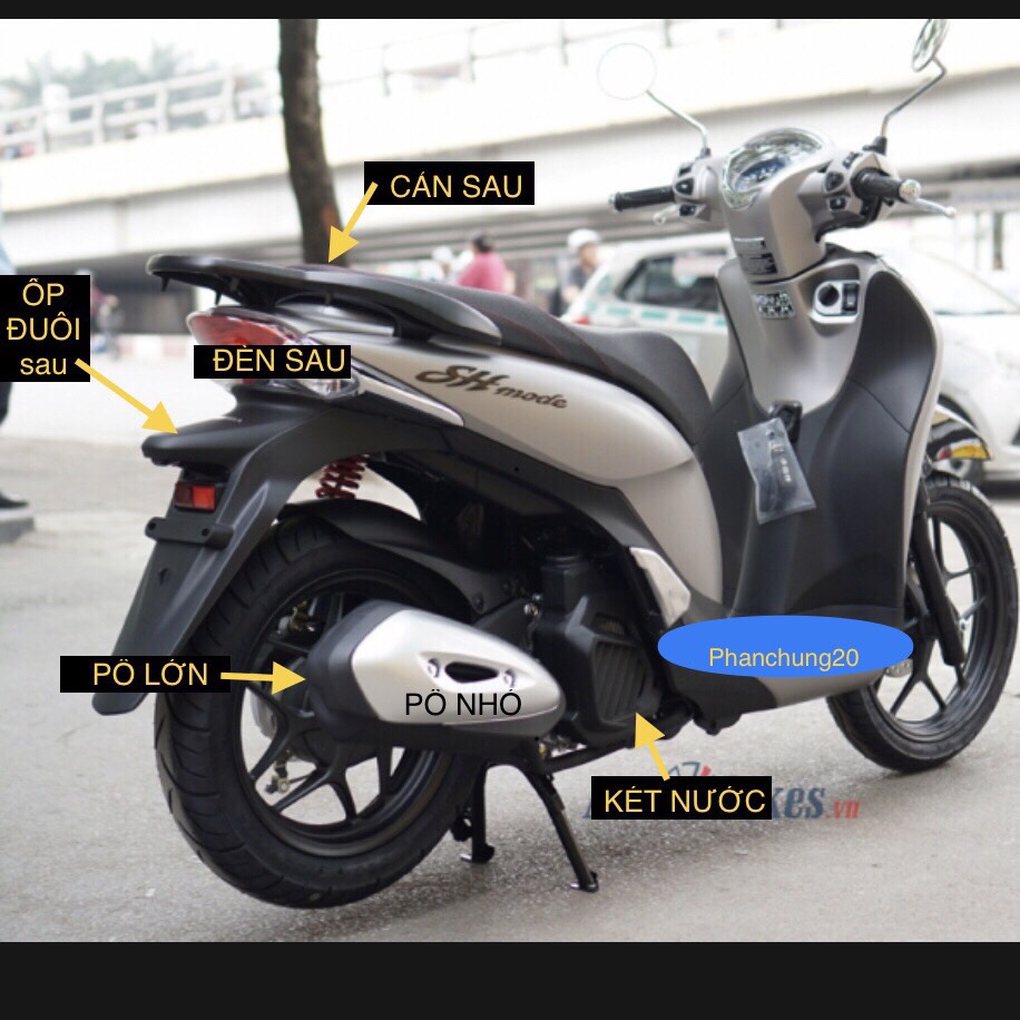 CẶP ỐP HÔNG ( NẸP SƯỜN ) DÙNG CHO ĐỜI XE SHMODE 2013 2014 2015 2016 2017 2018 2019 ĐEN