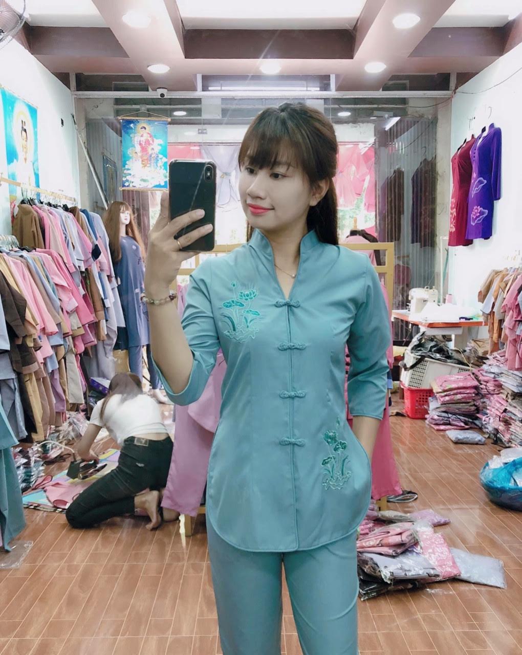 [HCM]ĐỒ LAM ĐI CHÙA NỮ - MẪU CỔ TÀU