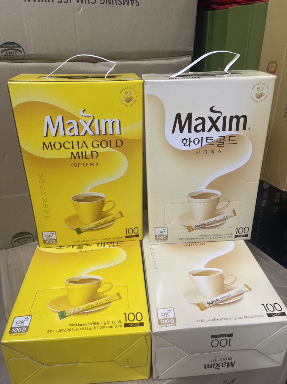 Cà phê Maxim Hàn Quốc, hộp 100 gói, thơm ngon chuẩn vị công sở Hàn