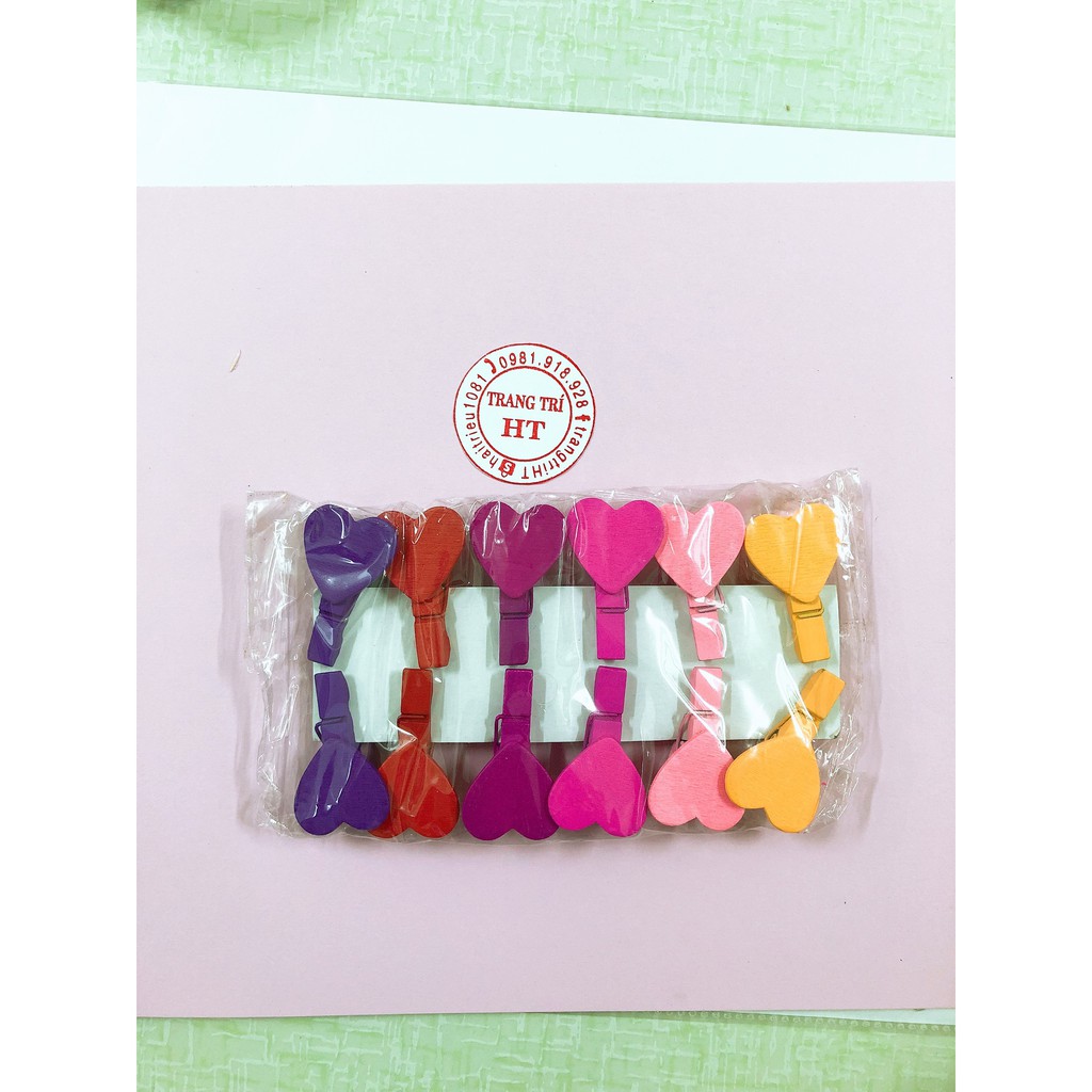 [HCM]Kẹp Giấy Trái Tim Gỗ [2 cái ]