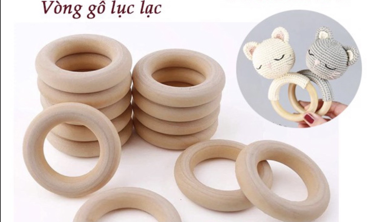 [HCM]5 cái lục lạc gỗ  trơn ( Kích thước 10mm)