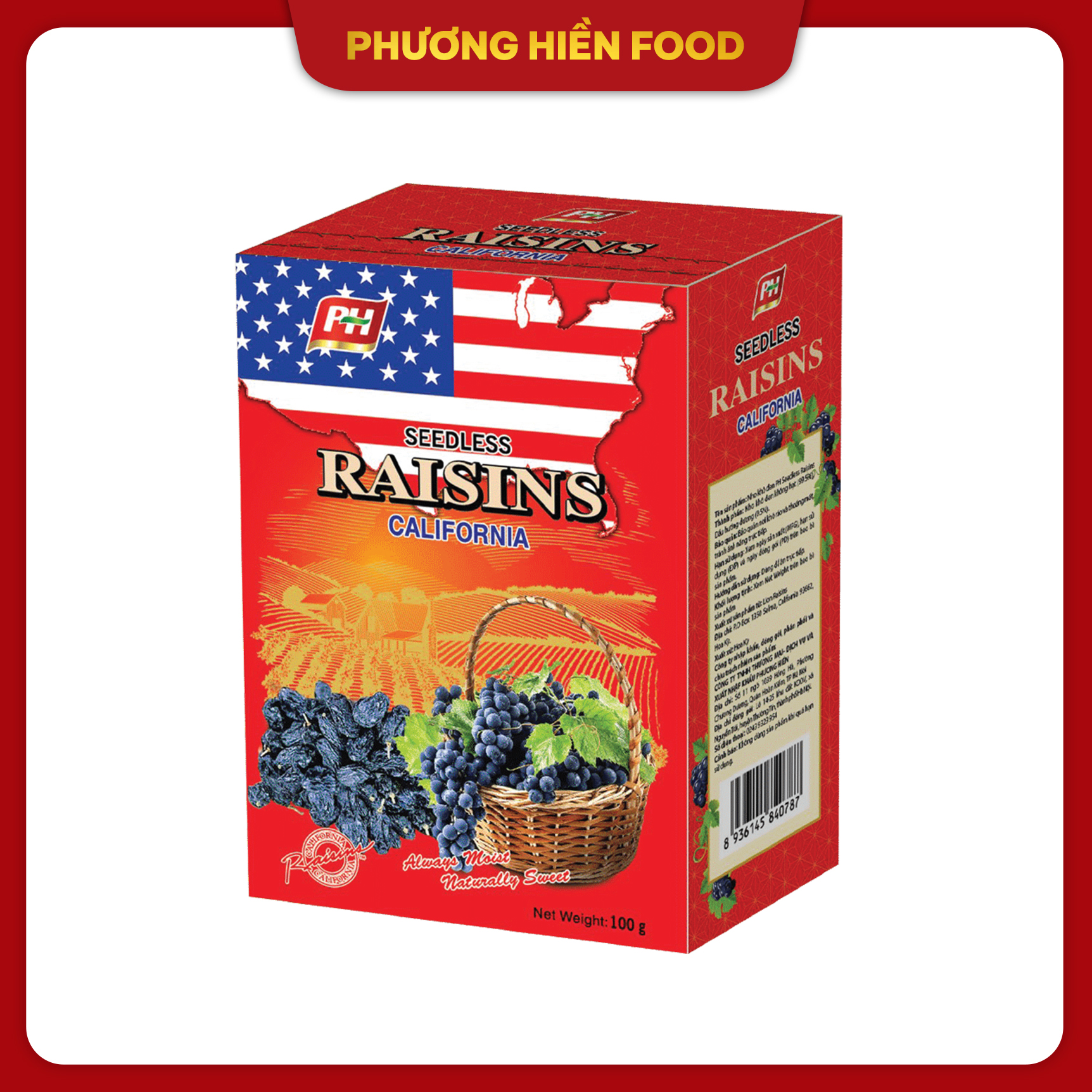 Nho khô đen PH Seedless Raisins 100g [PHG-0787]
