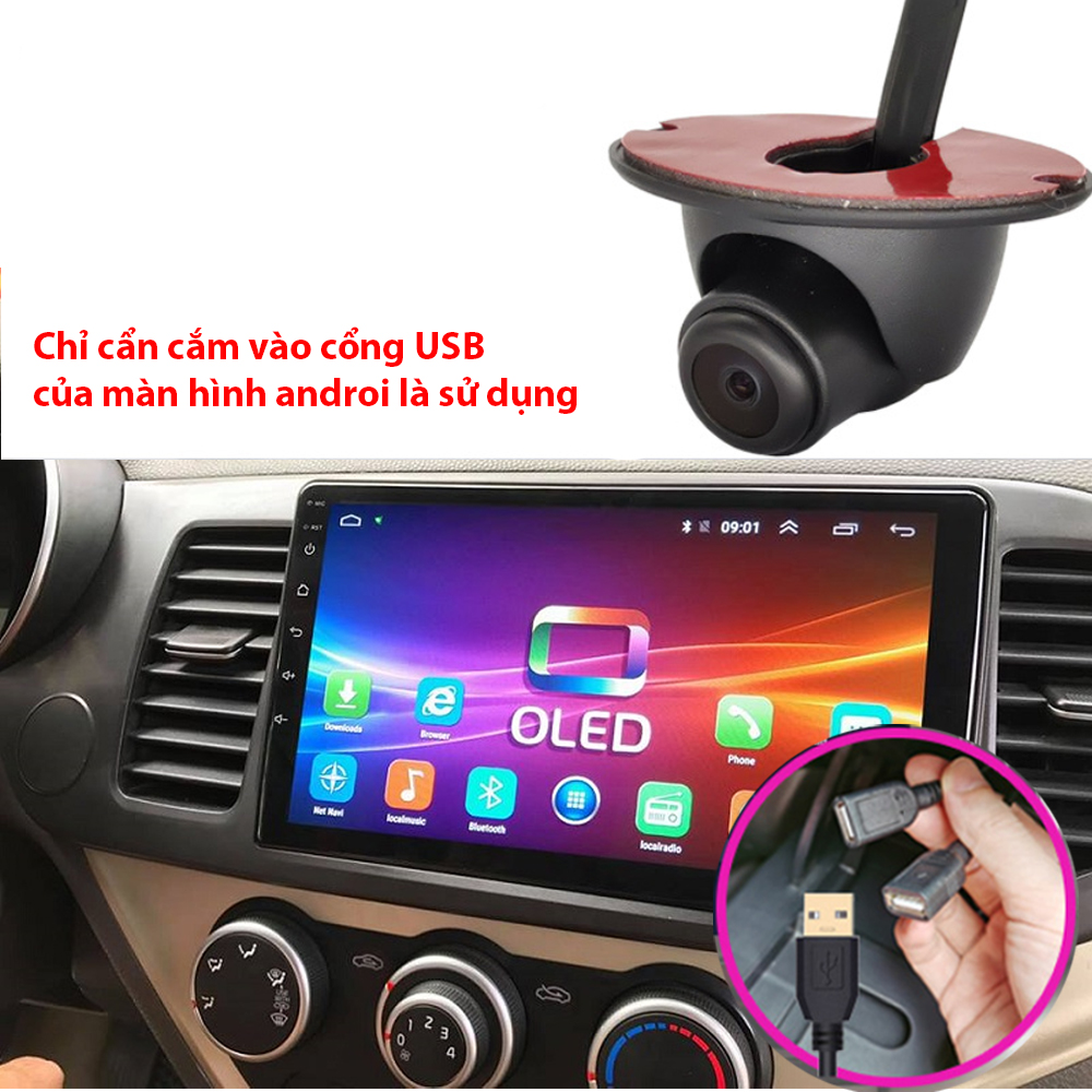 Camera cặp lề android, dùng với màn hình android, độ phân giải HD, góc quay 160 độ