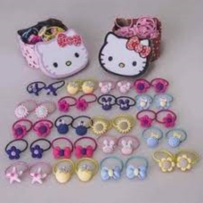 Hộp chun buộc tóc Hello Kitty (40 dây)