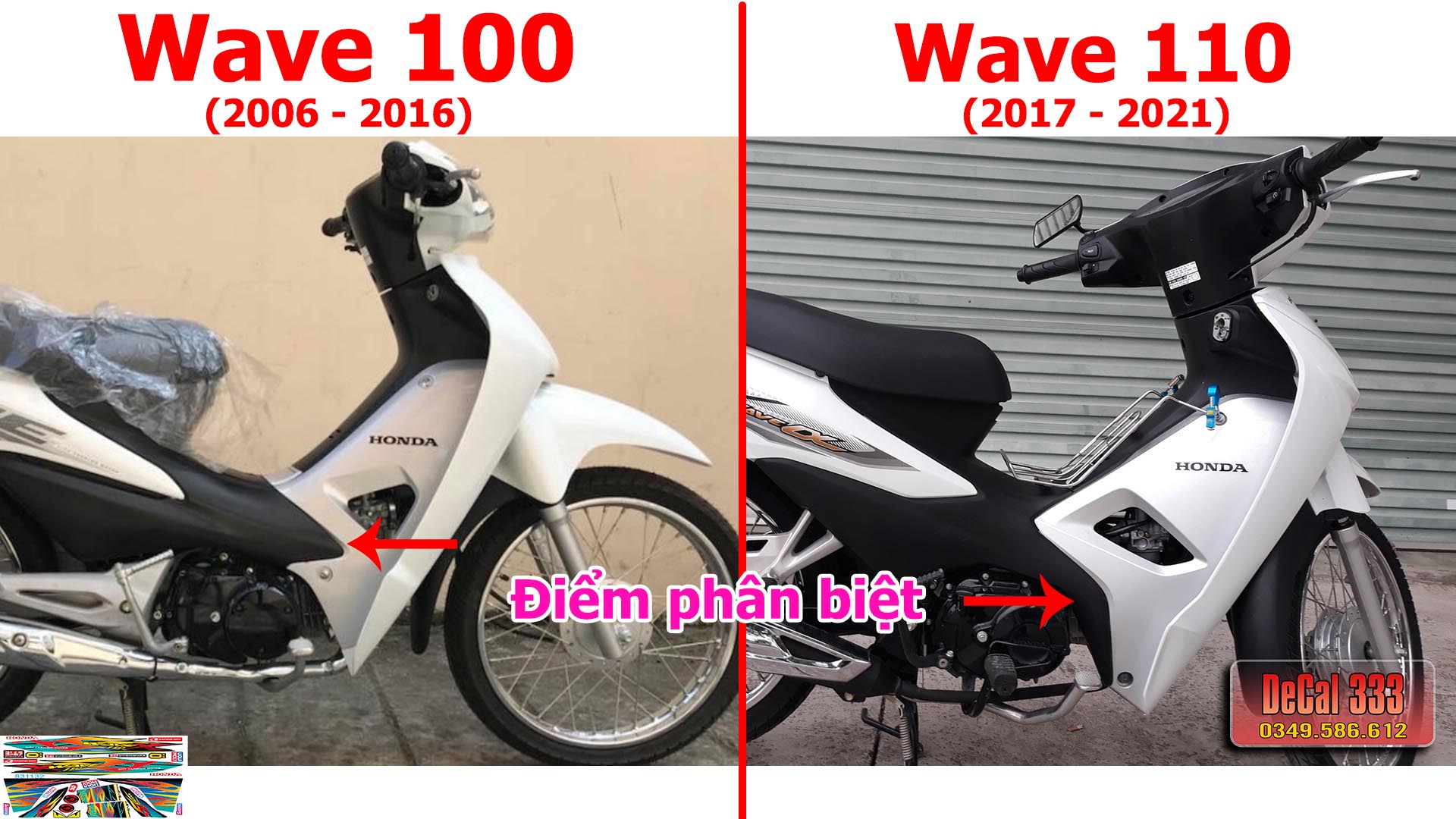 Tem Rời WAVE ALPHA 110 LỬA XANH LỤC ĐỎ VÀNG GP 831132 (Tem chế 3 lớp chống phai màu)