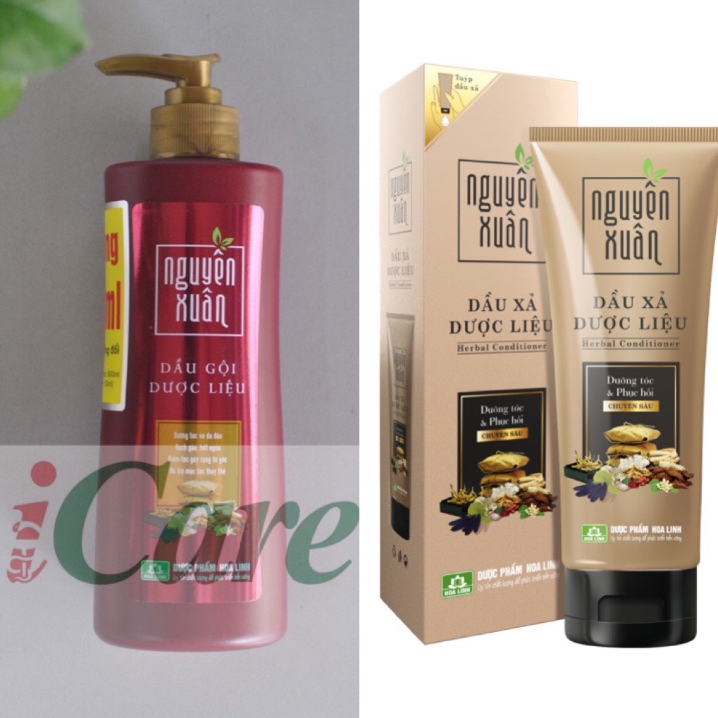COMBO DẦU GỘI - DẦU XẢ DƯỢC LIỆU NGUYÊN XUÂN - ICARE