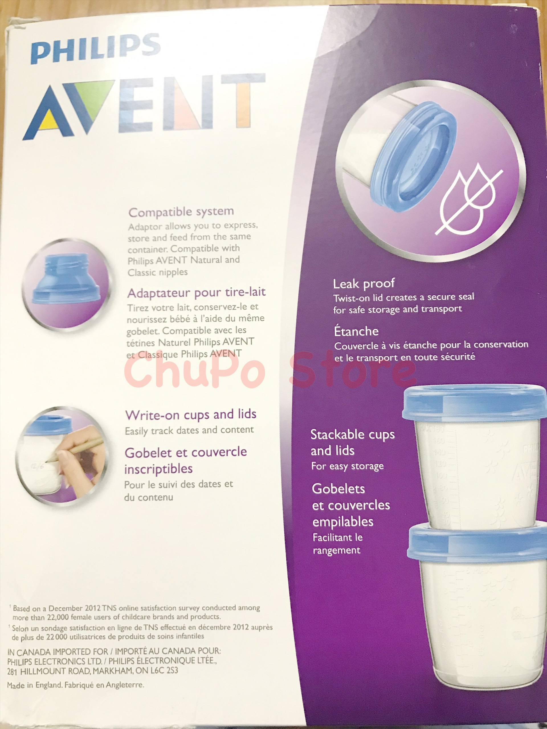 Cốc trữ sữa Philips Avent 180ml đựng sữa và thức ăn