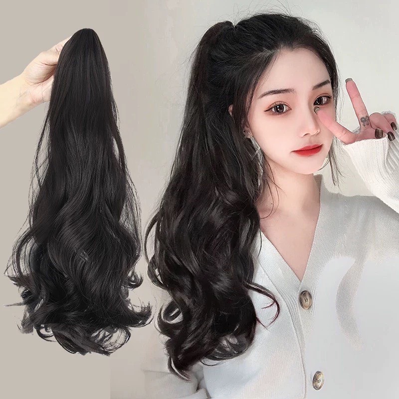 Tóc giả nữ❤️Tóc ngoạm xoăn 50cm
