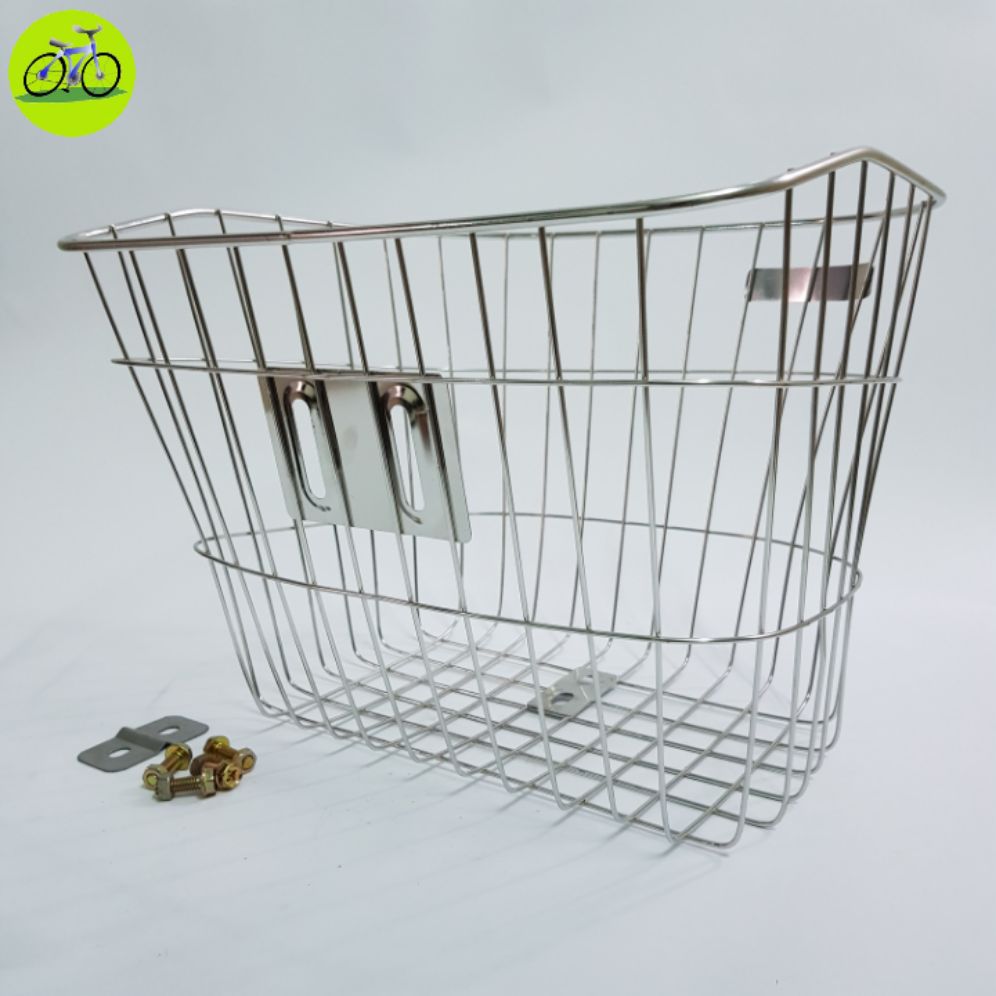 [HCM]Giỏ Rổ Xe Đạp Inox Lắp Trước Để chở đồ