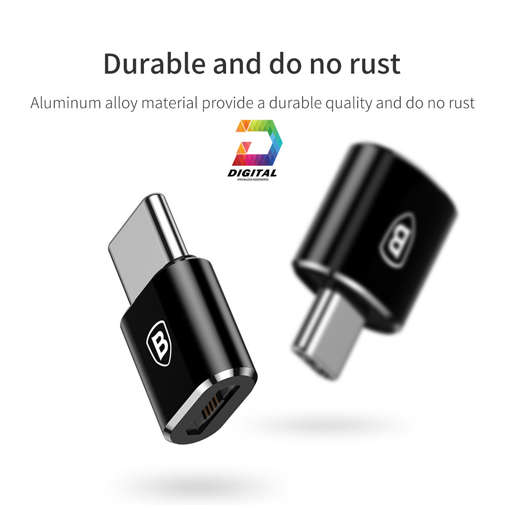 Đầu Chuyển Cổng Micro USB Sang Type C Chính Hãng Baseus