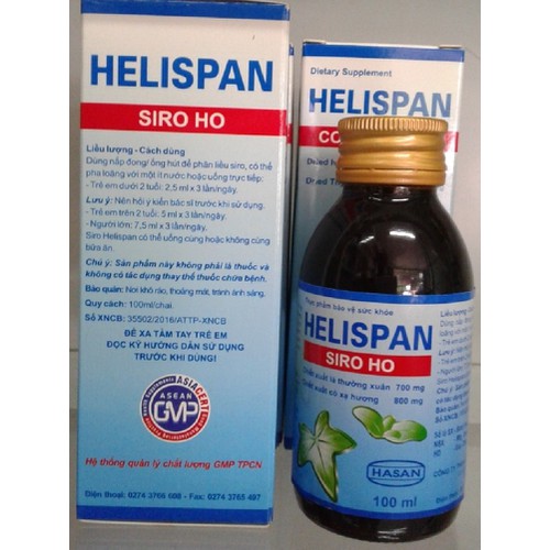 SI RÔ THẢO DƯỢC HELISPAN - SI RÔ HO CẢM CHAI 100ml