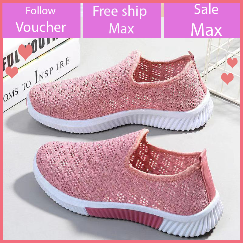 Giầy lười vải mềm lưới thoáng siêu nhẹ chạy bộ cao cấp phong cách hàn quốc đế cao su 2.5cm A99 V302