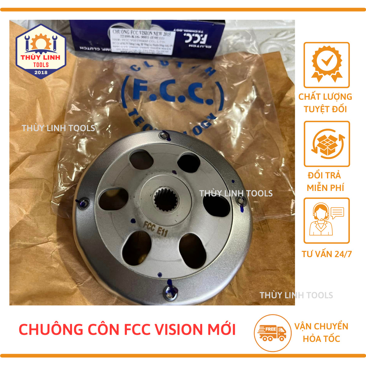 Chuông côn Vision, chuông côn xe máy Vision hàng FCC cao cấp Thùy Linh Tools