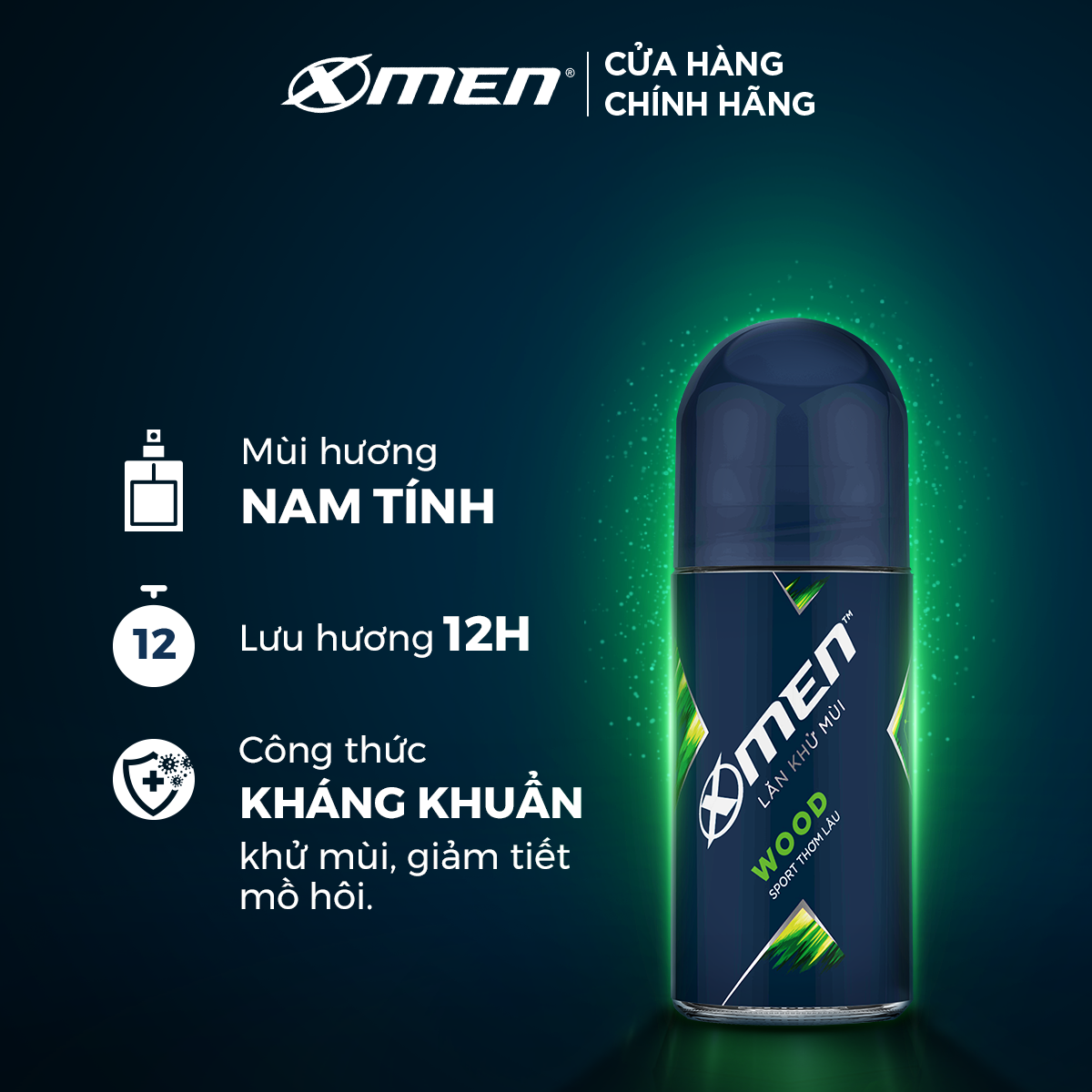 Lăn khử mùi X-men Fire/ Wood 50ml