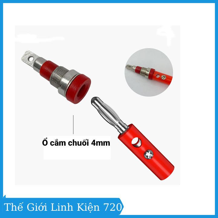 Jack bắp chuối 910MR 4mm đực bộ 10 giắc (5 đỏ 5 đen)