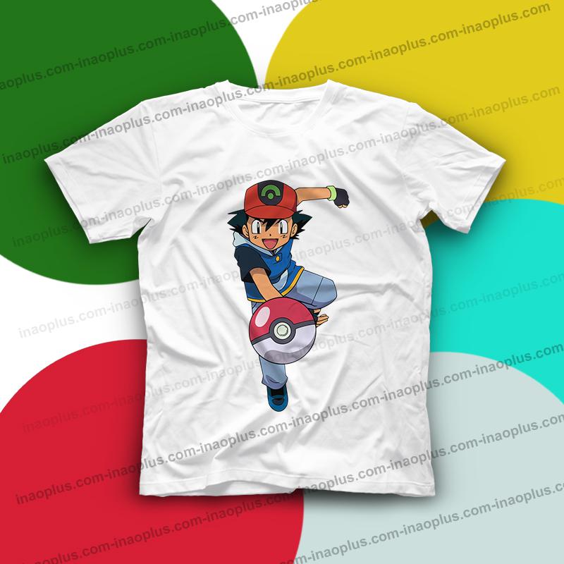 in áo thun cho bé-In áo phim hoạt hình pokemon - Satoshi ( 11 mẫu)
