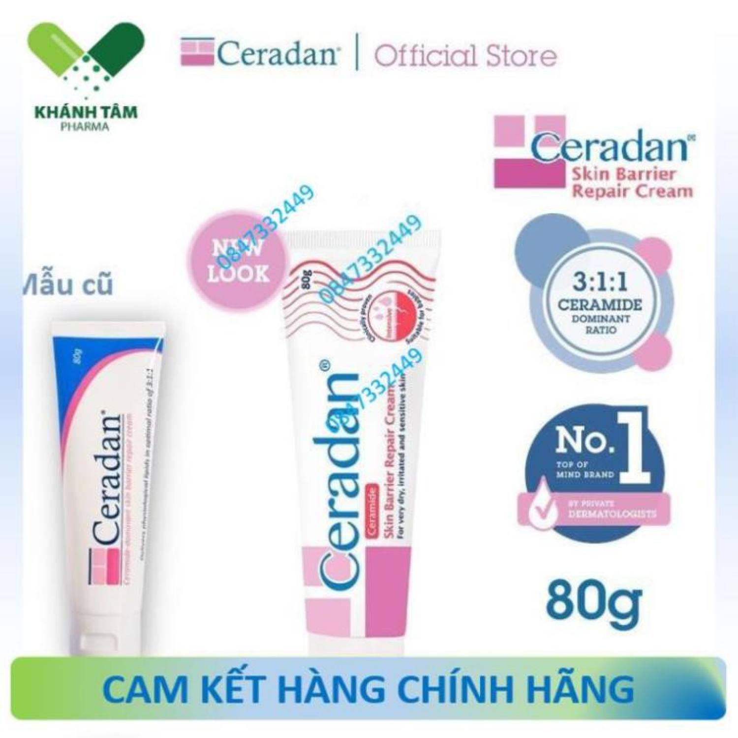 Kem dưỡng ẩm Ceradan cream 80g (mẫu mới)