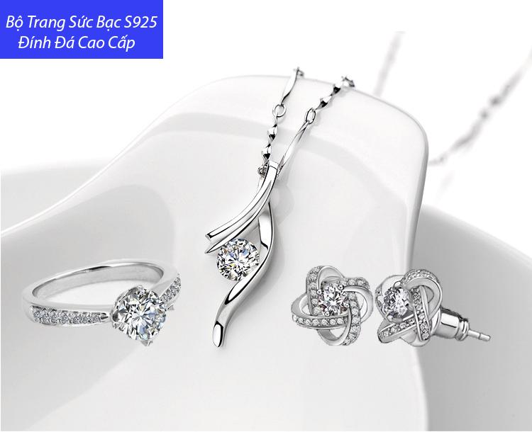 Bộ Trang Sức Nữ Thời Trang - Bạc Sliver S925 Sang Trọng Quý Phái