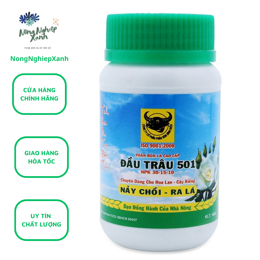 Phân bón lá cao cấp Đầu Trâu 501 Bình Điền NPK - 100g phan bon la