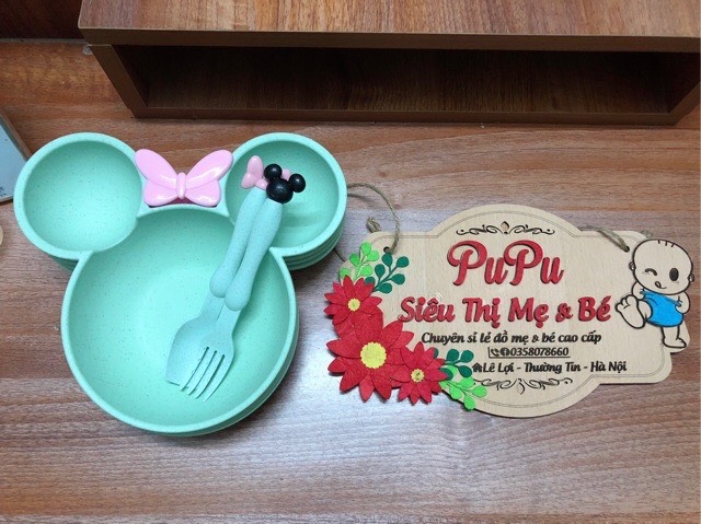 Bộ bát lúa mạch tập ăn dặm cho bé
